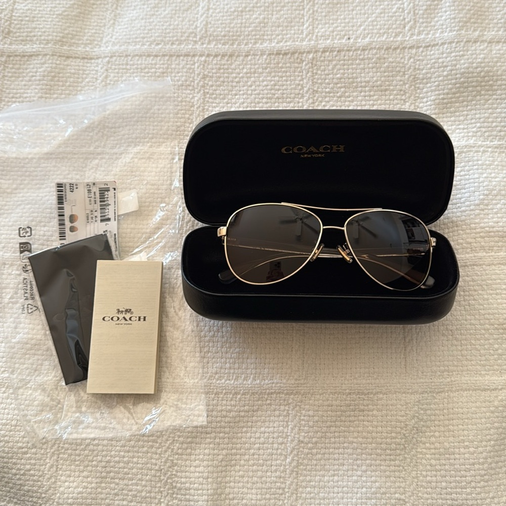 Coach Gold Aviator Sunglasses